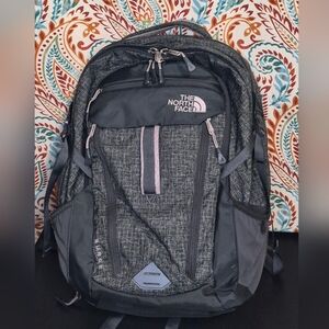The North Face Surge Backpack Grey/Pink 31L  ☆ NICE ☆ WOMEN'S